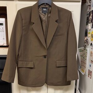 Zara Khaki Brown Blazer